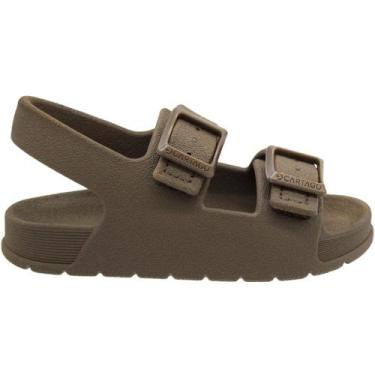 Imagem de Sandália Papete Cartago Mini Torino Fita Autocolante Baby, 22, Marrom