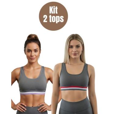Imagem de Kit 2 Top Suplex Camiseta Mescla Fitness Academia sem Bojo - valen sto