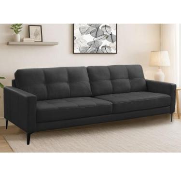 Imagem de Sofá 3 Lugares 210cm material sintético Corbelli Ferguile, Couro Sinte