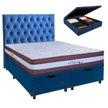 Imagem de Kit Cabeceira + Cama Box Bau + Colchão Queen Molas Ensacadas Legaccy Paropas