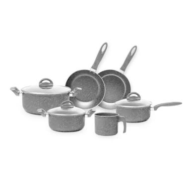 Imagem de Jogo de Panelas Brinox Antiaderente Ceramic Life 6 Peças Suprema Preta