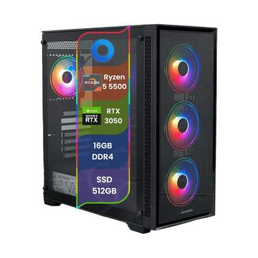 Imagem de PC Gamer TOP Concórdia Processador AMD Ryzen 5 5500 16GB SSD 512GB RTX 3050 Fonte 500W FreeDos