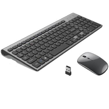 Imagem de Kit Teclado e Mouse Sem Fio 2.4g Ultra-Fino Recarregável - TE117