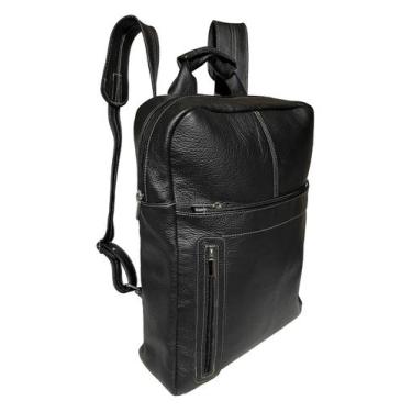 Imagem de Mochila De Couro Masculina Pasta Executiva Reforçada Porta Notebook - 