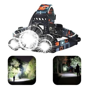 Imagem de Lanterna Farol De Cabeça Bike Camping Recarregável 3 Led