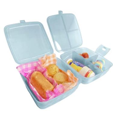 Imagem de Lancheira Dupla Com Divisórias Plástico Cores Keita