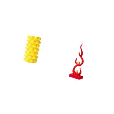 Imagem de Fenteer Vaso de Flores de Porcelana E Estátua de Fogo Abstrata, Ornamento de Mesa Moderno de Fusão para Sala de Estar, Escritório, Mesa, Pátio, Estante, Decor