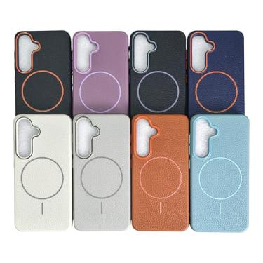 Imagem de Capa Capinha Case Compatível Samsunng Galaxy S24 Couro Slim Magnética (ROXO)