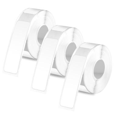 Imagem de 3 rolos de fita adesiva para Phomemo D30, fita autoadesiva de 12 x 40 mm, papel térmico, adesivos, rolos, etiquetas térmicas para escritório, casa, material escolar (branco)