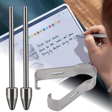 Imagem de 2 peças de pontas de metal de substituição para Samsung Galaxy Tab S6, S7, S8, S9, S22, S23, S24, Note20, Note10, ponta Stylus Pencil com 1 ferramenta de clipe