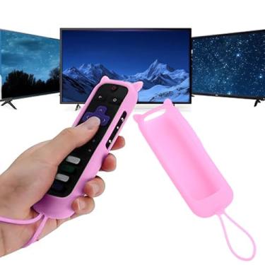 Imagem de Controle remoto de substituição para TV com capa protetora macia que brilha no escuro controle universal Smart TV (rosa)