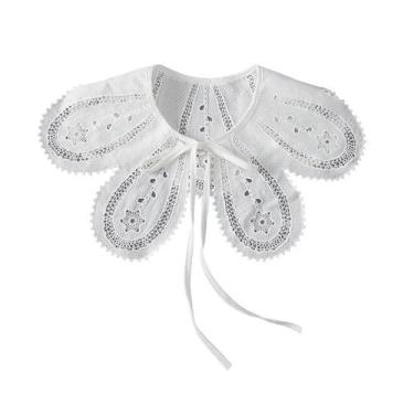 Imagem de Blusa bordada removível com gola falsa de renda para mulheres - yiweis