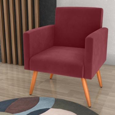 Imagem de Poltrona Para Decoração Sara Veludo Vinho
