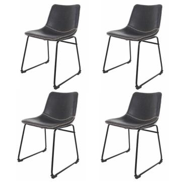 Imagem de Kit 4 Cadeiras Para Sala De Jantar Munich Vintage Preta