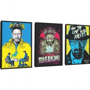 Imagem de Quadro Decorativo Breaking Bad Ilustração Com Moldura Preto