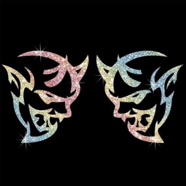 Imagem de Adesivo decalque brilhante interessante Demon Devil autoadesivo PVC brilhante para carros, laptops, motocicletas, parede, janela, bagagem, capa de arranhão, porta, multisuperfície (colorido)