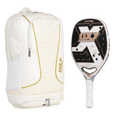 Imagem de Raquete De Beach Tennis Oxy Xtra com Mochila Oxy Beach Branca de Brinde