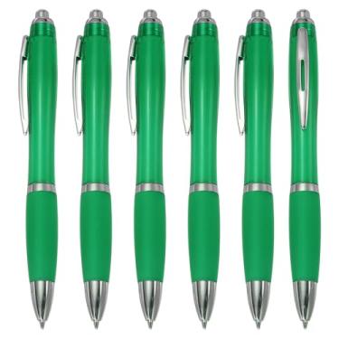 Imagem de PATIKIL Canetas esferográficas retráteis, 6 peças de caneta esferográfica de tinta preta de 1,0 mm com aderência de borracha de plástico para anotações de eventos de negócios, escritório, aula