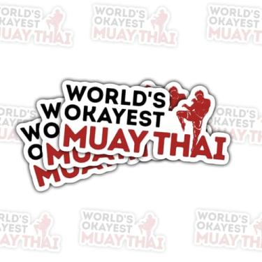 Imagem de 3 adesivos de Muay Thai mais bem do mundo, decalques engraçados de vinil para treinamento de artes marciais de kickboxing para laptop, caderno, diário, garrafa de água, para-choque de carro, presente