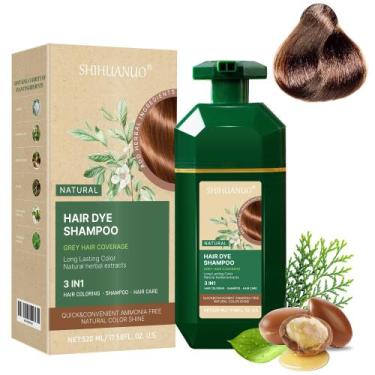 Imagem de Shampoo de tintura de cabelo SHIHUANUO 3 em 1 com cobertura cinza 520m