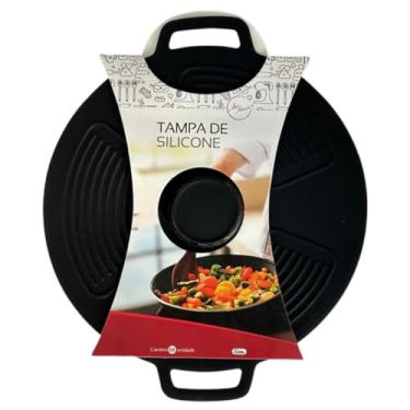 Imagem de Tampa de Silicone 20cm para Panela, Pote, Microondas e Air Fryer (Preto, 2)