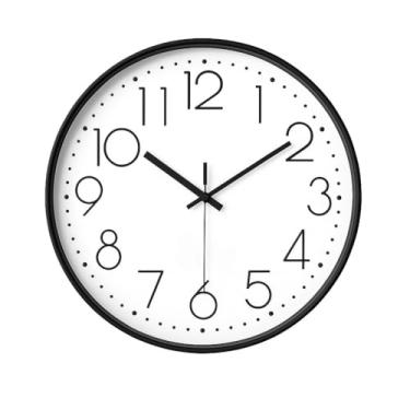 Imagem de Relógio de Parede Silencioso Moderno – Ideal para Cozinha, Quarto, Sala ou Escritório, Sala e Escritório, Design Minimalista, Preto/Branco, 30cm(PRETO)