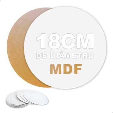 Imagem de Bases para Bolo de Festa Kit com 10 Tabuleiro  Redondo  MDF  Cru 3 mm  Confeitaria  Profissional (18Cm)