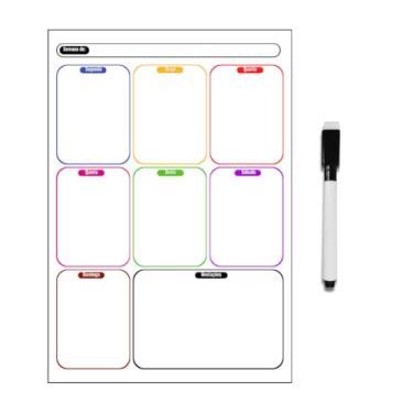 Imagem de Planner Magnético Lousa Lembrete Imã Geladeira Porta Recados Anotação Semanal Mensal