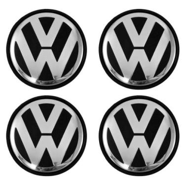 Imagem de Sub Calota 51mm Vw Gol G5 Etiqueta Preta 4 Peças - EMBLEMAX