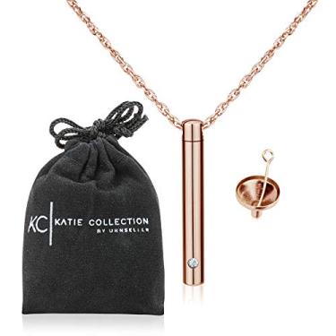 Imagem de KC KATIE COLLECTION BY URNSELLER Joias de cremação para urna de cinzas para mulheres ou homens, lembrança, com corrente longa e resistente ajustável para animais de estimação ou cinza humana (ouro