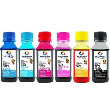 Imagem de Kit de Tinta Compatível para Impressora Epson L800 - InkPrinter (T673 