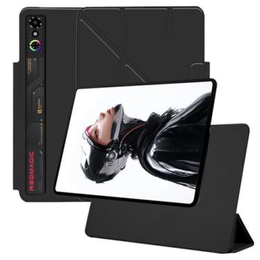 Imagem de Capa para Nubia REDMAGIC Astra Gaming/Pad 3 Pro – Capa magnética fina de 24 cm, couro PU, antiarranhões, resistente à sujeira, leve [preta]