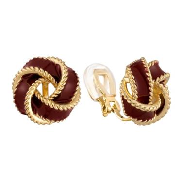 Imagem de HAISWET Brincos de esmalte para mulheres, brincos falsos, brincos de pressão, brincos sem piercing, Medium, Metal, Sem pedra preciosa