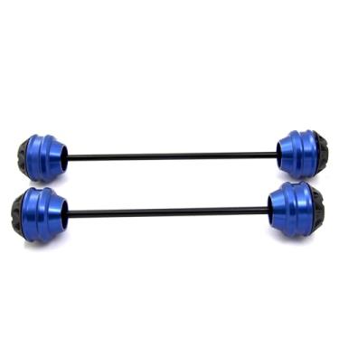 Imagem de Protetores de roda deslizantes de eixo Arashi Garfo dianteiro e traseiro para Yamaha YZF R3 2014-2016, peças de acessórios de motocicleta azul