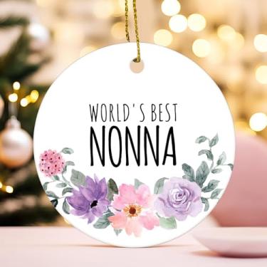 Imagem de Qeheb Ornamento de presentes Nonna, enfeites de Natal para pendurar para avó para decoração de festa de árvore de Natal, os melhores presentes de Natal para netos, os melhores enfeites decorativos