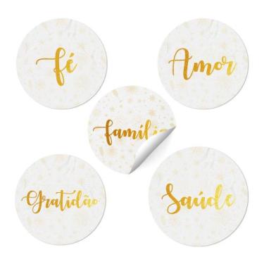 Imagem de Adesivos Ano Novo Palavras Motivacionais - R9 Decor, 50 Unidades