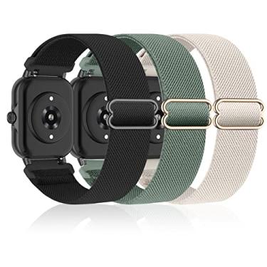 Imagem de Bolesi Pacote 3 Pulseiras Elásticas De Nylon Compatíveis Com Amazfit Active 2/Active, Esportivas Substituição Macias 20 Mm Para Gtr Mini/Bip U Pro/Bip 3/3 Pro/Gts/Gts 4/3/2, Mulheres E Homens