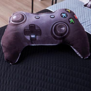 Imagem de Almofada Avulsa New Game Formato Controle Preto 65x45 Refil