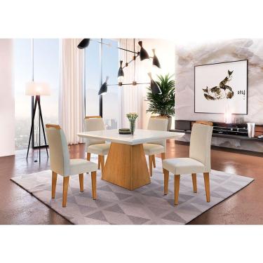 Imagem de Sala De Jantar Aida 90 Tp Canto Reto 4 Cadeiras