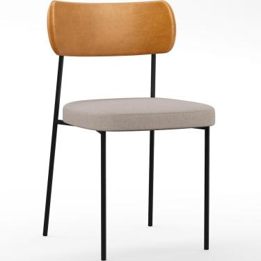 Imagem de Cadeira Estofada Para Sala De Jantar Melina L02 Whisky Bege