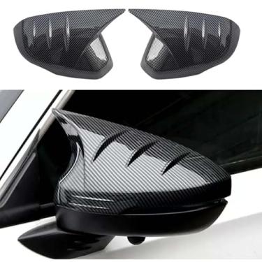 Imagem de Adequado para 11º Honda Civic Acessórios de carro 2022 2023 2024 2025 Exterior Sport Door Side Retrovisor Espelho Guarda Decoração Capa Guarda (Padrão de Fibra de Carbono)
