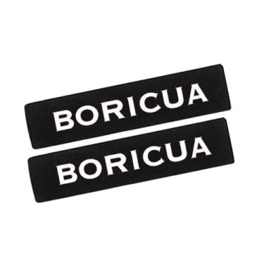 Imagem de LYUQAPZ 2 peças capas de cinto de segurança almofadas de ombro compatíveis com Coqui Frog Boricua Porto Rico Rican, logotipo bordado almofadas de cinto de segurança almofada de cinto de segurança