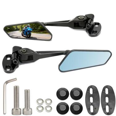 Imagem de GTYKMY Espelhos retrovisores de motocicleta com asa ajustável para Suzuki GSXR 600 750 1000 Yamaha YZF R1 R3 R6 R15 R25 R125 espelhos laterais dobráveis modificados carenagem
