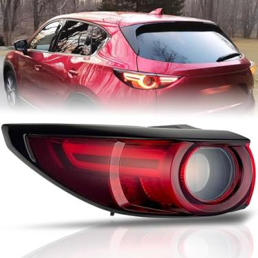 Imagem de Conjunto de luz traseira de LED compatível com Mazda CX-5 2017-2021 com lâmpada exclusiva, lanterna traseira externa esquerda/lado do motorista