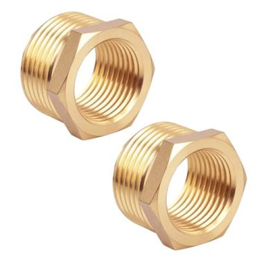 Imagem de lasuroa 4un Redutor Sextavado de Latão, 3/4" NPT Macho para 1/2" NPT Fêmea Adaptador Redutor Rosqueado Pesado para Sistemas de Gás Hidráulicos e Encanamento
