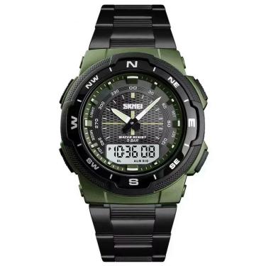 Imagem de Relogio Masculino Esportivo De Quartzo Em Aço Inoxidavel À Prova Da Água Verde