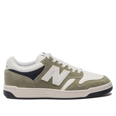 Imagem de Tênis Masculino New Balance Low 480 material sintético Musgo, Verde, 3