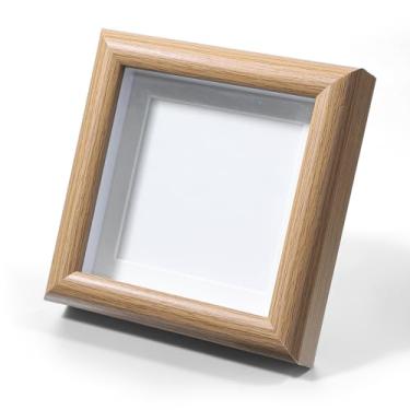 Imagem de Alrhso Porta-retrato com caixa de sombra, 10 x 10,2 cm, porta-retratos de caixa de sombra pequena, porta-retrato feito de madeira maciça para pendurar memórias esportivas, medalhas, casamento, pinos