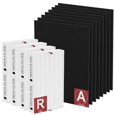 Imagem de Elnuliros Filtro de substituição HPA200 para purificador de ar Honeywell HPA200, HPA201, HPA202, HPA204, HPA250, HPA5200, inclui 4 HEPA R e 8 pré-filtros de carbono ativado A