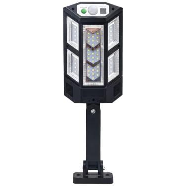 Imagem de Luz LED com sensor de movimento solar para ambientes externos, lâmpada de segurança de controle remoto, luz hexagonal à prova d'água, 3 modos para cerca, pátio e passarela